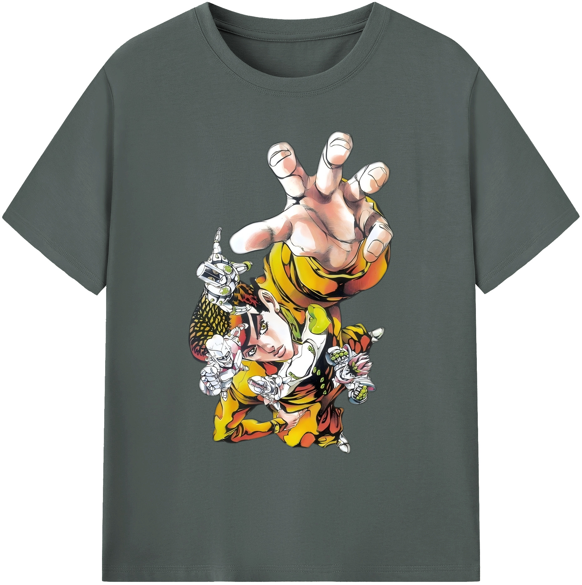（画像用） ジョジョの奇妙な冒険 ひがしかた じょうすけ JoJo's Bizarre Adventure Higashikata Josuke 綿100％ メンズ半袖Tシャツ｜肌触りやわらか＆通気性